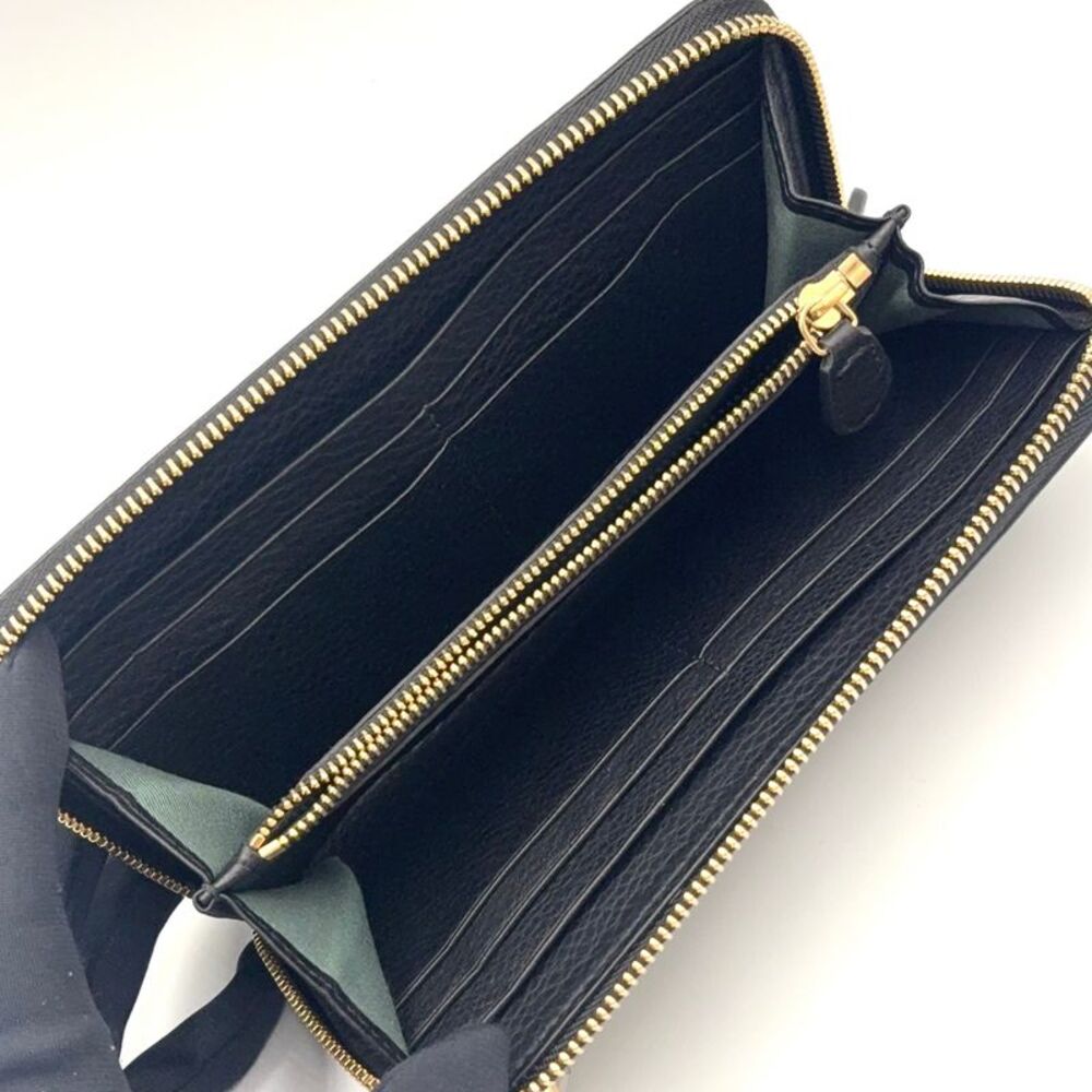 BVLGARI Leather Long Wallet Black Gold - Picture 4 of 10
